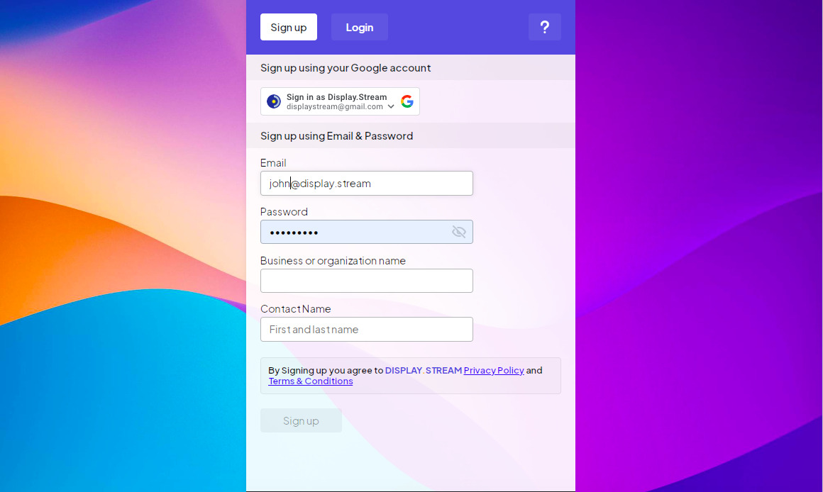 BOE Chromebit Digital Signage - Display.Stream Platform - Create your account