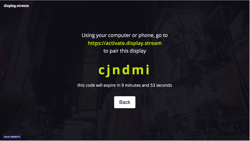 Unilumin Chromebit Digital Signage - Display.Stream Player - Use Get Code Option
